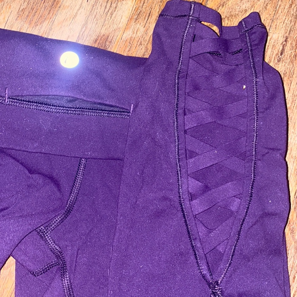 Purple lululemon cross cross leggings size 4